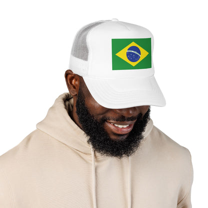 Brazil Flag Foam Trucker Hat | Brazilian Pride Snapback Cap | Rep Ya Flag