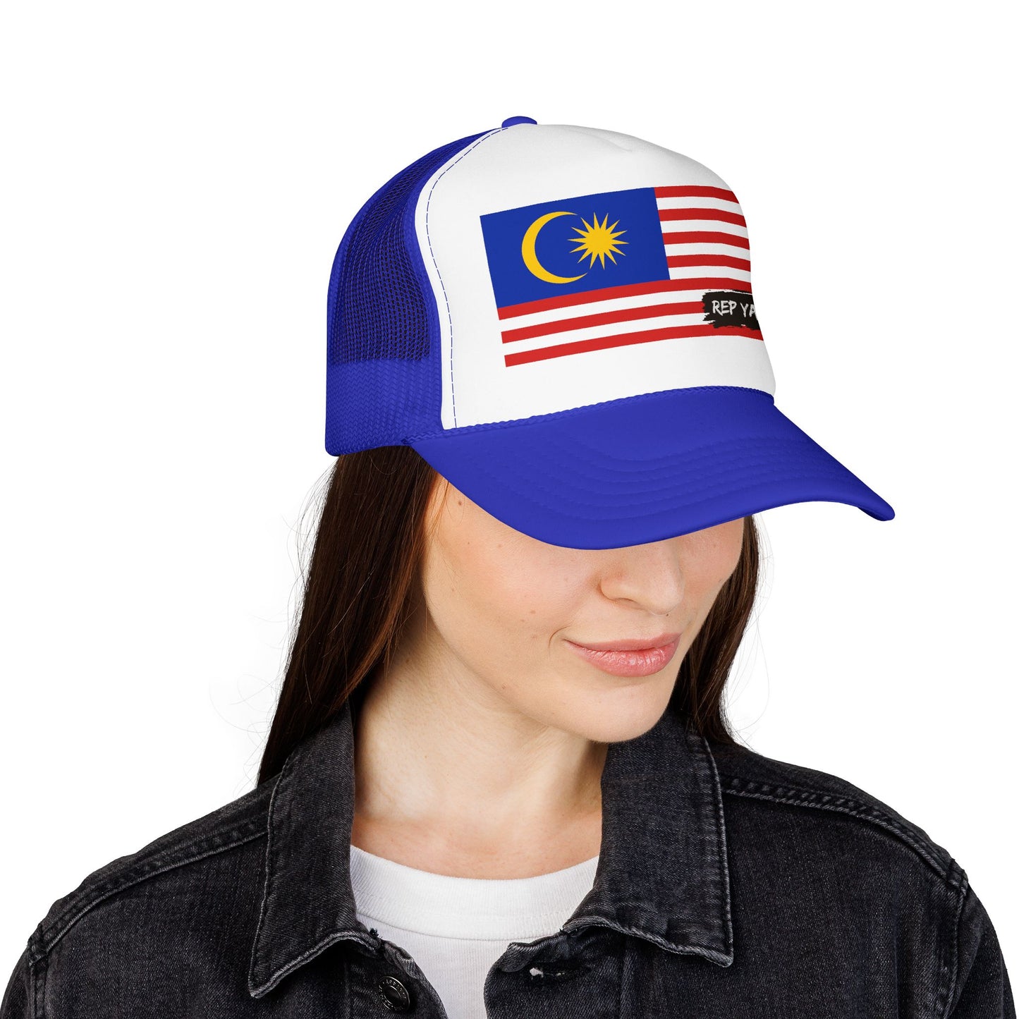 Malaysia Flag Foam Trucker Hat | Malaysian Pride Snapback Cap | Rep Ya Flag