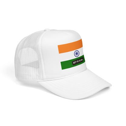 India Flag Foam Trucker Hat | Indian Pride Snapback Cap | Rep Ya Flag