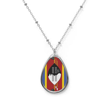 Eswatini Flag Oval Necklace | Swazi Heritage Pendant | Rep Ya Flag