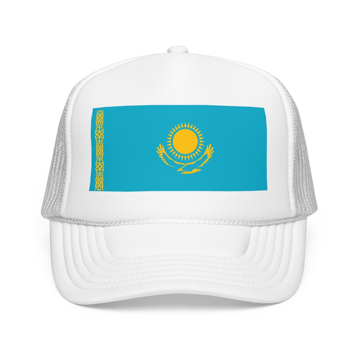 Kazakhstan Flag Foam Trucker Hat | Kazakh Pride Snapback Cap | Rep Ya Flag