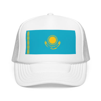 Kazakhstan Flag Foam Trucker Hat | Kazakh Pride Snapback Cap | Rep Ya Flag