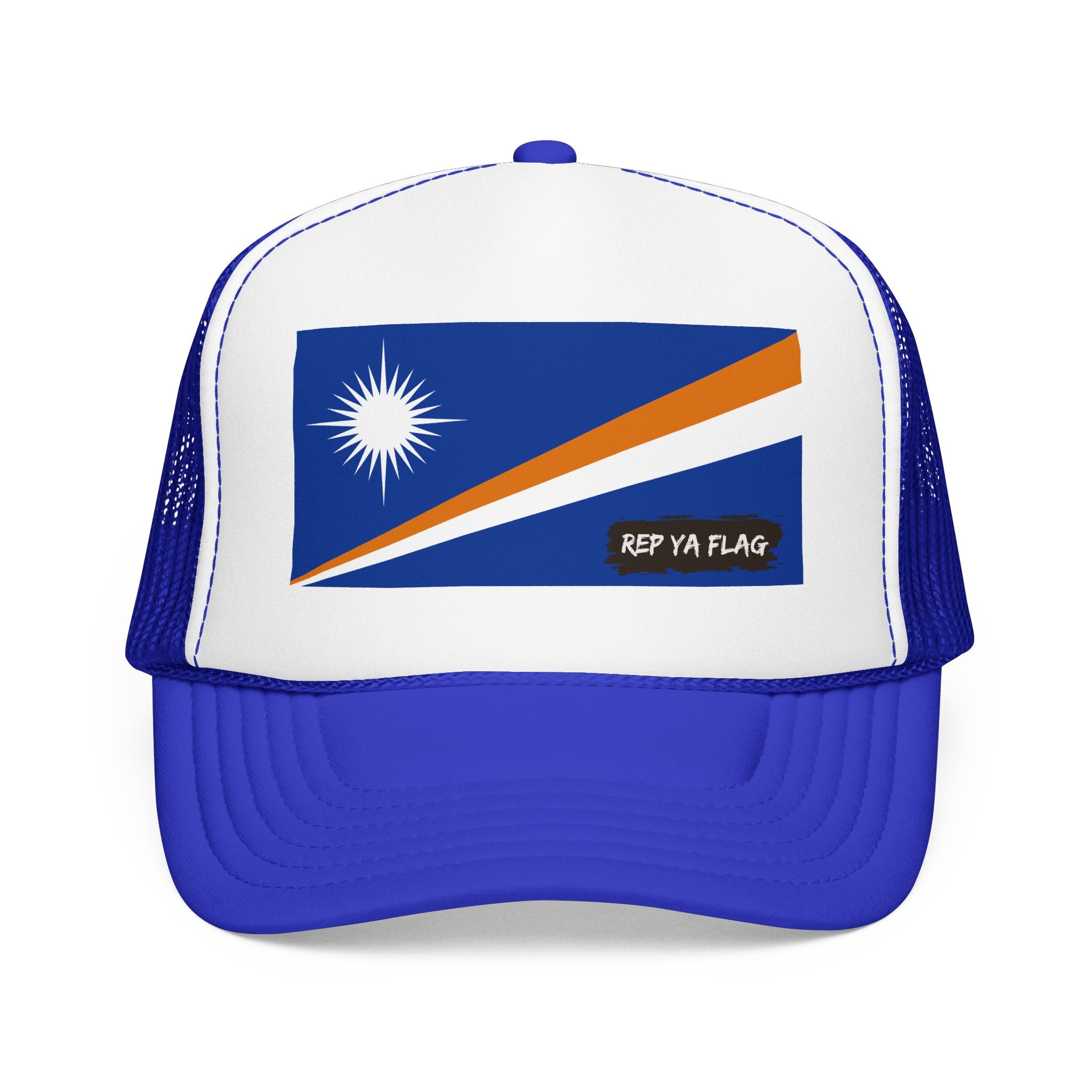 Marshall Islands Flag Foam Trucker Hat | Marshallese Pride Snapback Cap | Rep Ya Flag