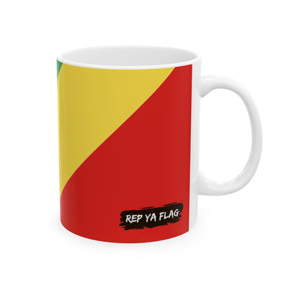 Republic of the Congo Flag Coffee Tea Mug 11oz 15oz | Congolese Heritage Mug | Rep Ya Flag
