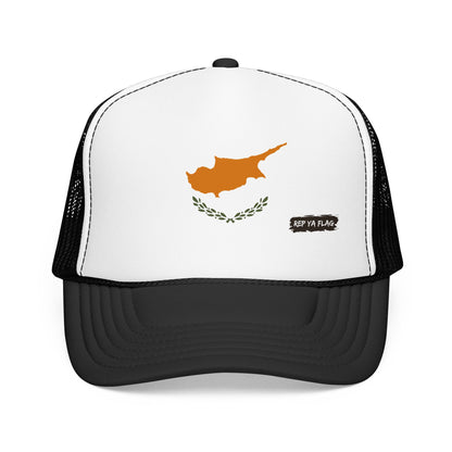 Cyprus Flag Foam Trucker Hat | Cypriot Pride Snapback Cap | Rep Ya Flag