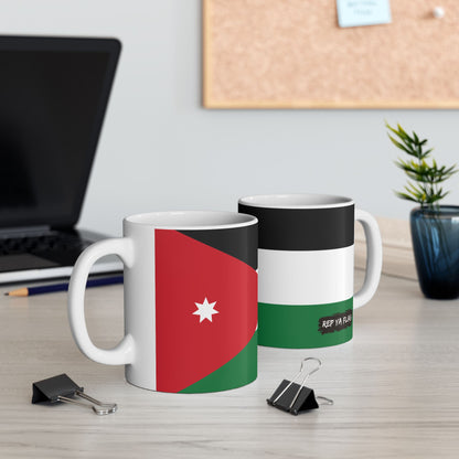 Jordan Flag Coffee Tea Mug 11oz 15oz | Rep Ya Flag Ceramic Mug
