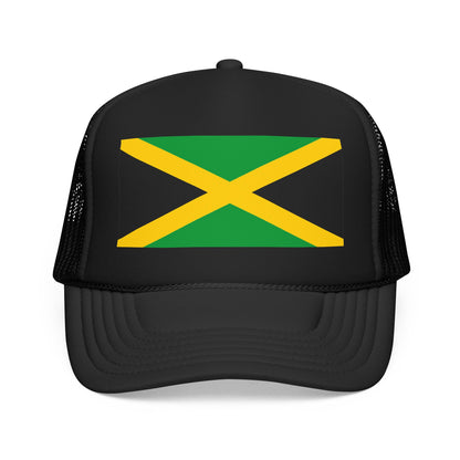 Jamaica Flag Foam Trucker Hat | Jamaican Pride Snapback Cap | Rep Ya Flag