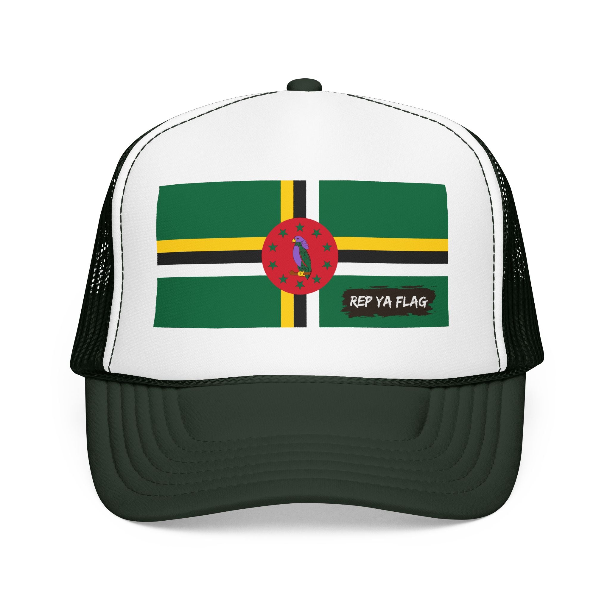 Dominica Flag Foam Trucker Hat | Dominican Pride Snapback Cap | Rep Ya Flag