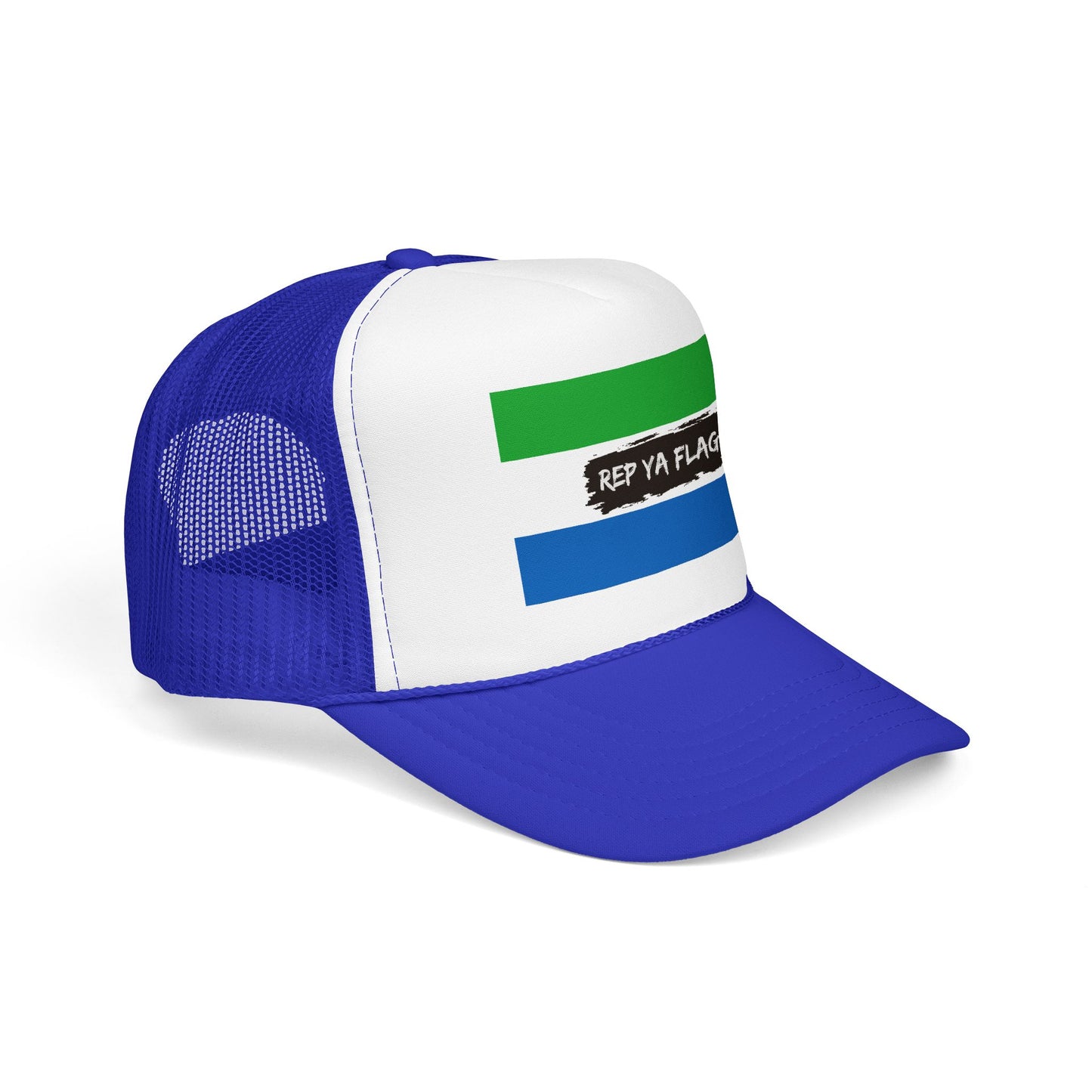 Sierra Leone Flag Foam Trucker Hat | Sierra Leonean Pride Snapback Cap | Rep Ya Flag
