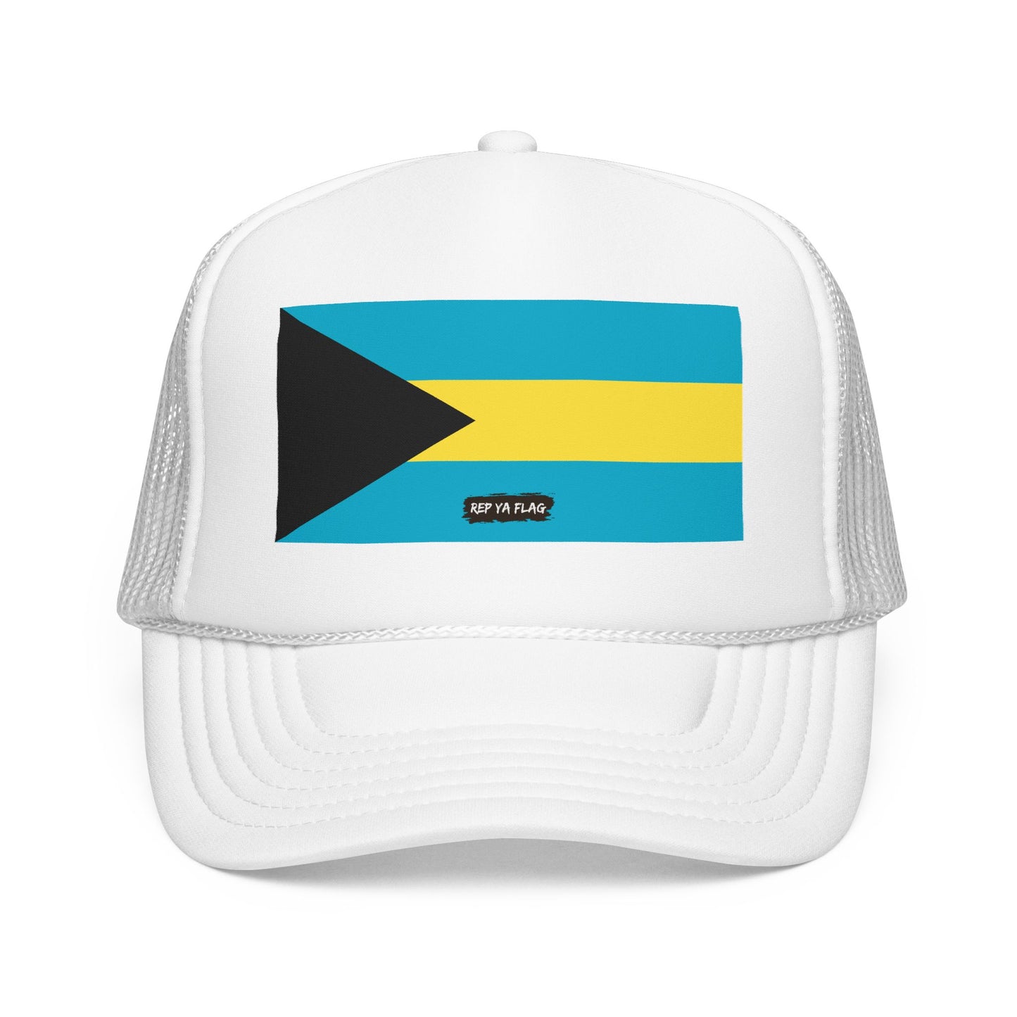 Bahamas Flag Foam Trucker Hat | Bahamian Pride Snapback Cap | Rep Ya Flag