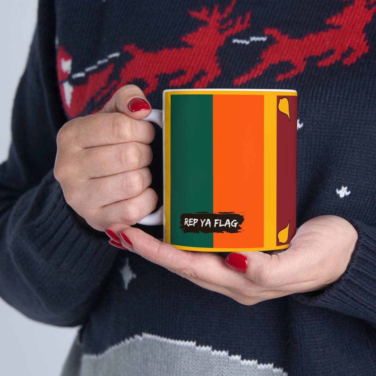 Sri Lanka Flag Coffee Tea Mug 11oz 15oz | Rep Ya Flag Ceramic Mug