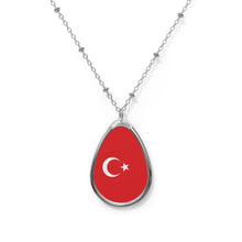 Turkey Flag Oval Necklace