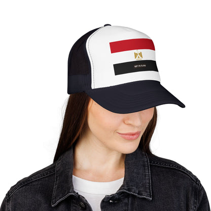 Egypt Flag Foam Trucker Hat | Egyptian Pride Snapback Cap | Rep Ya Flag