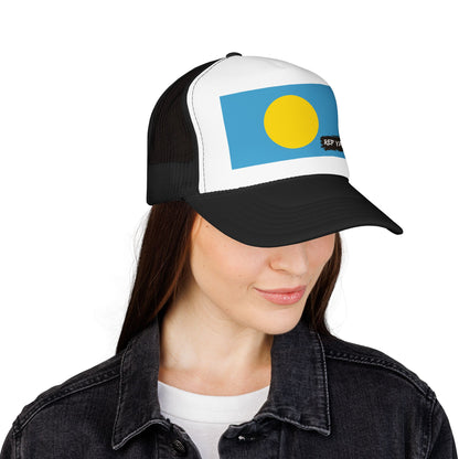 Palau Flag Foam Trucker Hat | Palauan Pride Snapback Cap | Rep Ya Flag