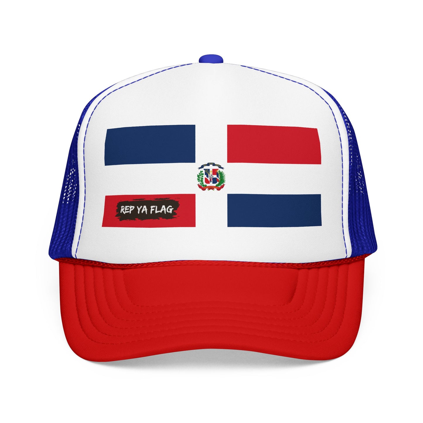 Dominican Republic Flag Foam Trucker Hat | Dominican Pride Snapback Cap | Rep Ya Flag