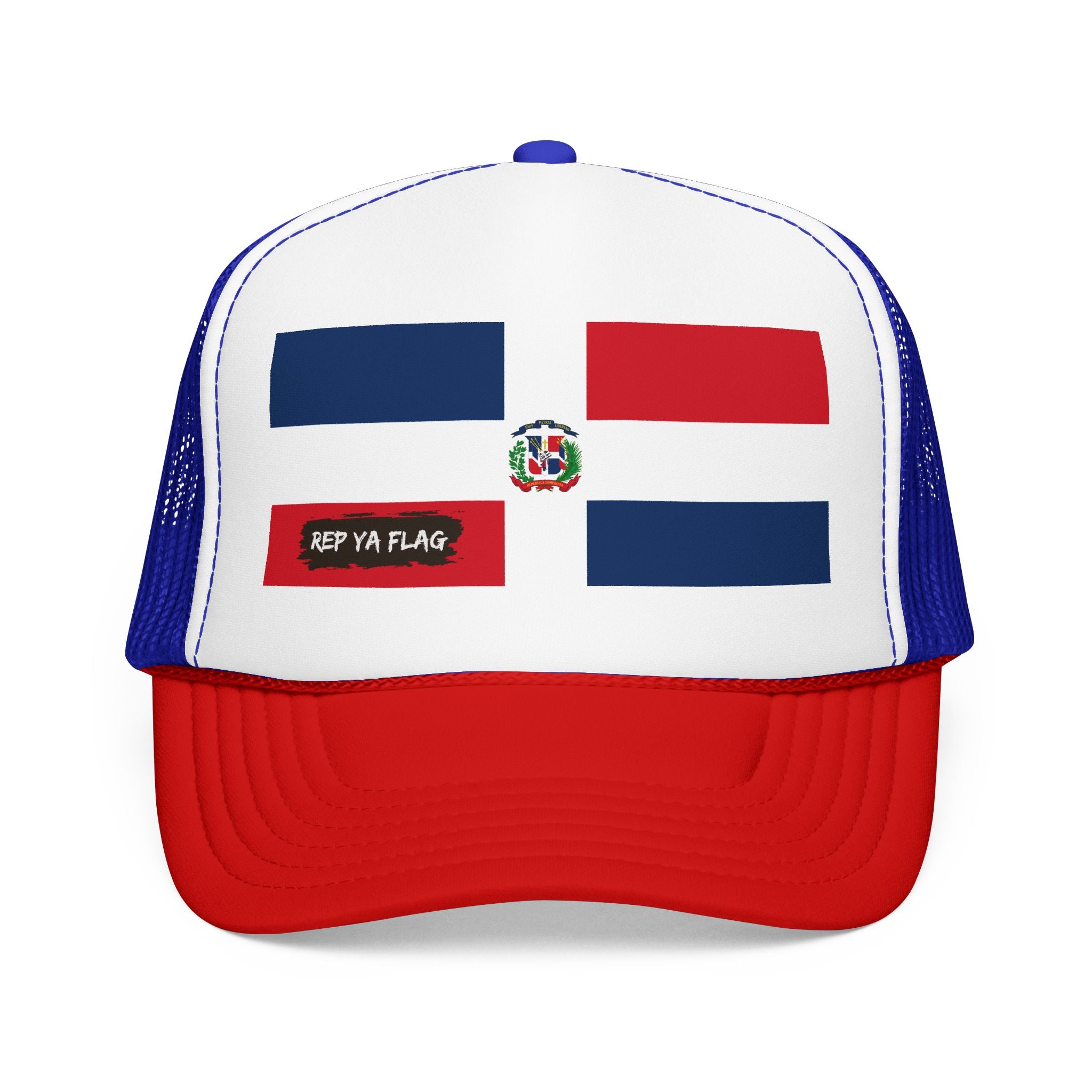 Dominican Republic Flag Foam Trucker Hat | Dominican Pride Snapback Cap | Rep Ya Flag