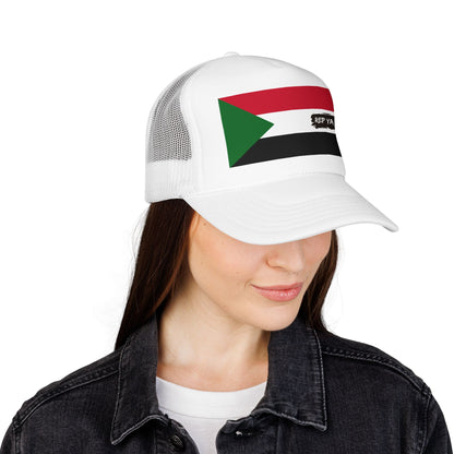 Sudan Flag Foam Trucker Hat | Rep Ya Flag design