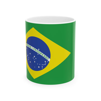 Brazil Flag Coffee Mug | Brazilian Pride Ceramic Tea Mug 11oz & 15oz | Rep Ya Flag