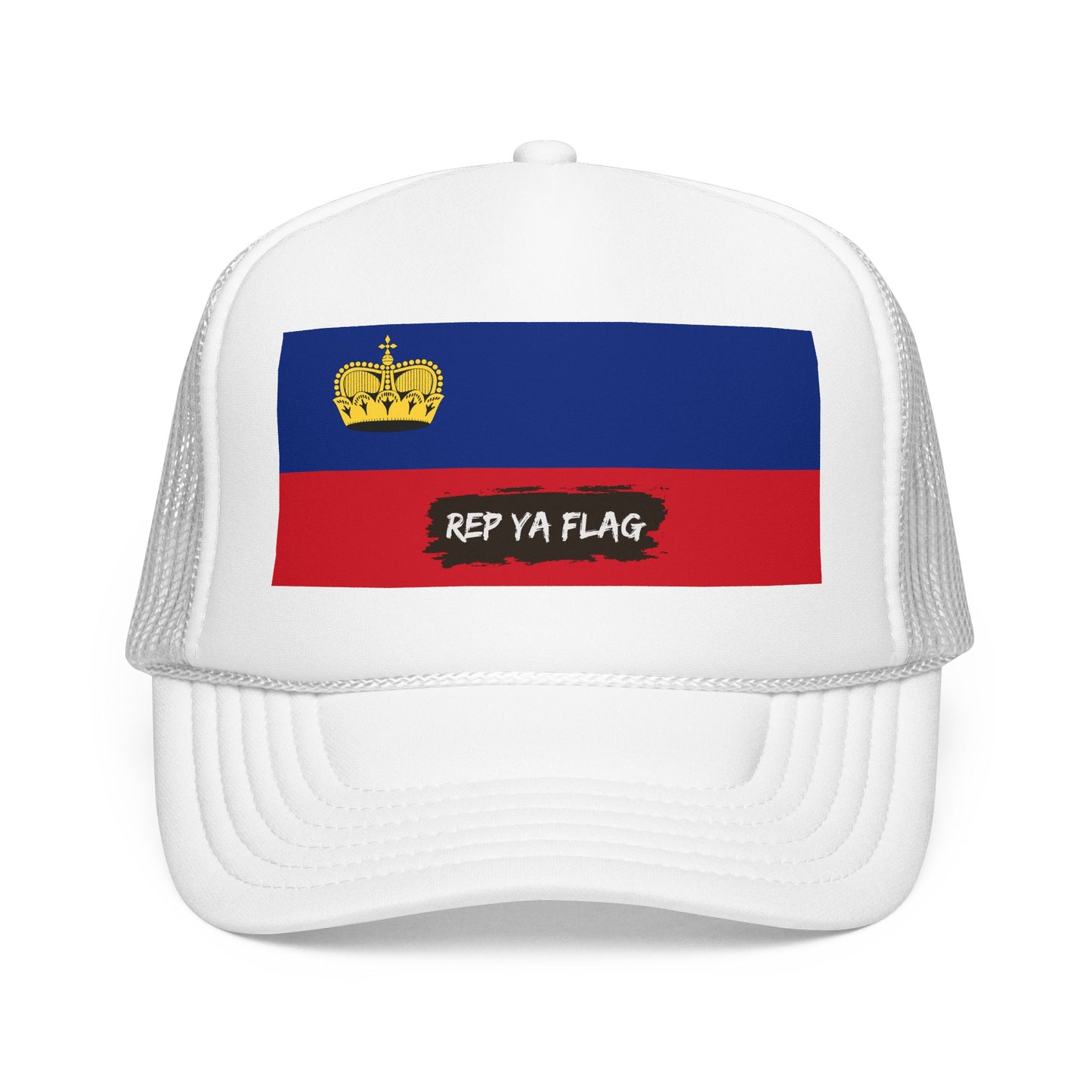 Liechtenstein Flag Foam Trucker Hat | Liechtensteiner Pride Snapback Cap | Rep Ya Flag