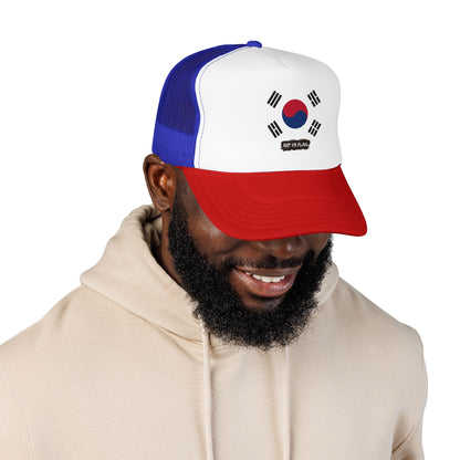 South Korea Flag Foam Trucker Hat | Korean Heritage Snapback Cap | Rep Ya Flag