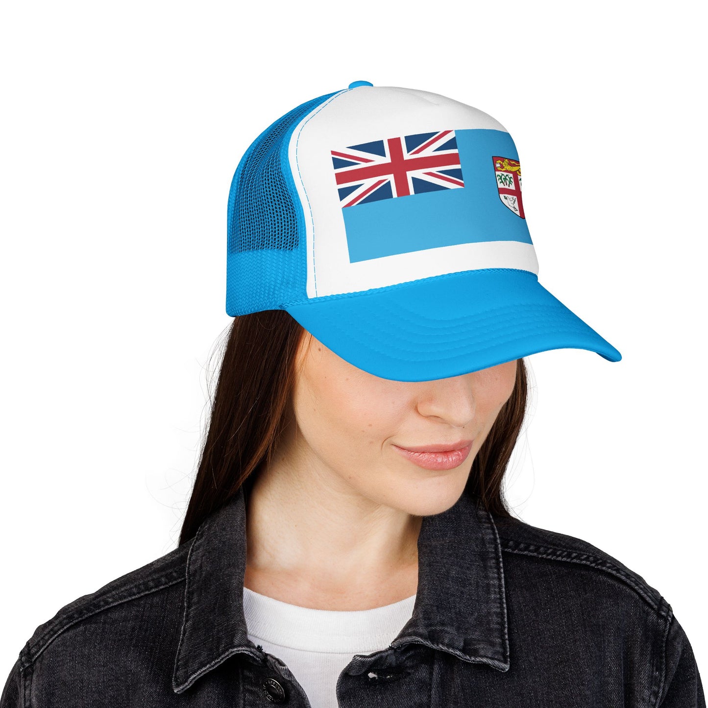 Fiji Flag Foam Trucker Hat | Fijian Pride Snapback Cap | Rep Ya Flag