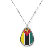 Mozambique Flag Oval Necklace | Mozambican Flag Pendant | Heritage Jewelry | Cultural Gift | Rep Ya Flag