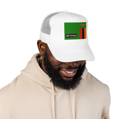 Zambia Flag Foam Trucker Hat | Rep Ya Flag design
