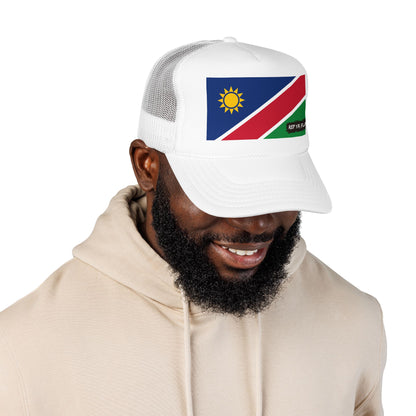 Namibia Flag Foam Trucker Hat | Namibian Pride Snapback Cap | Rep Ya Flag