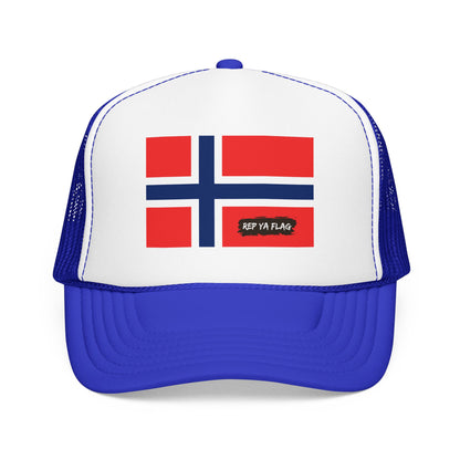 Norway Flag Foam Trucker Hat | Norwegian Pride Snapback Cap | Rep Ya Flag