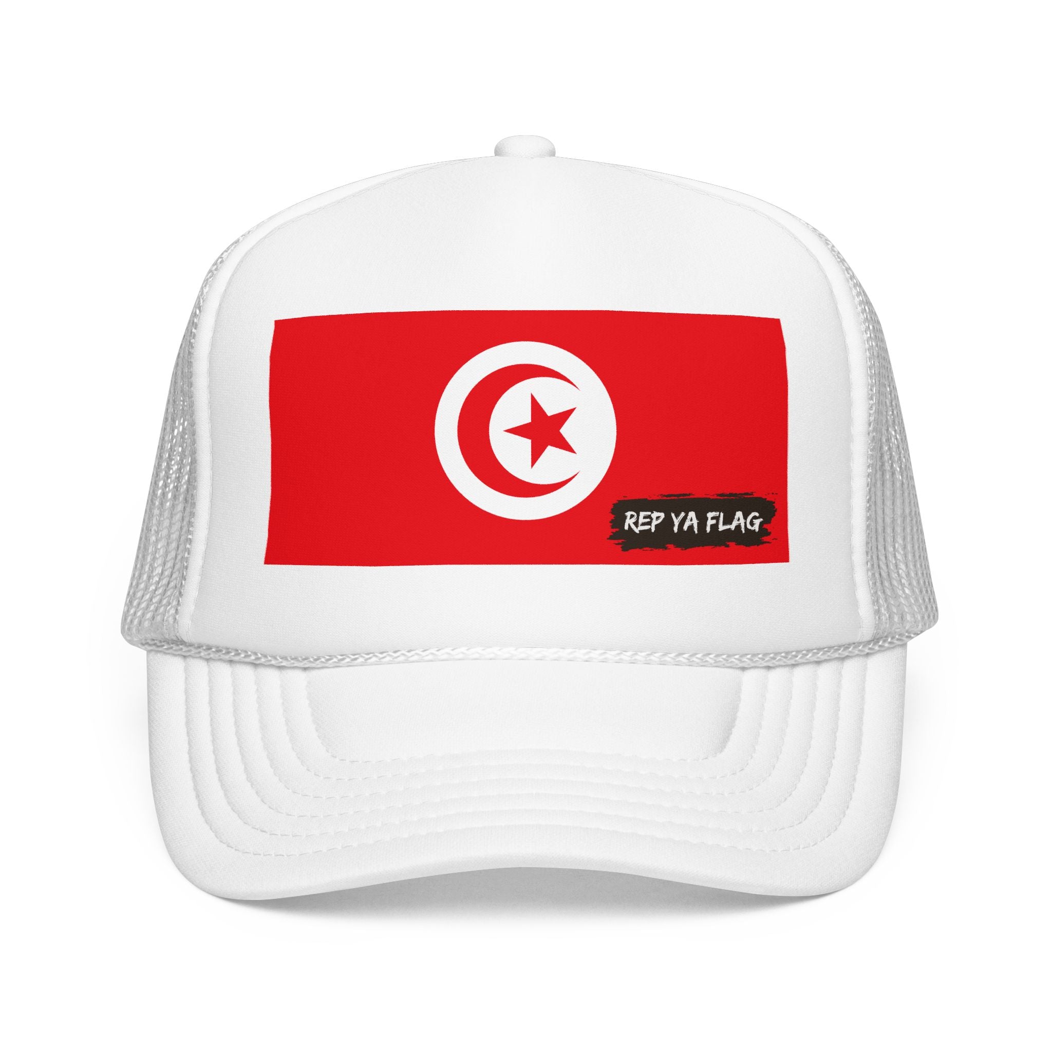 Tunisia Flag Foam Trucker Hat | Rep Ya Flag design