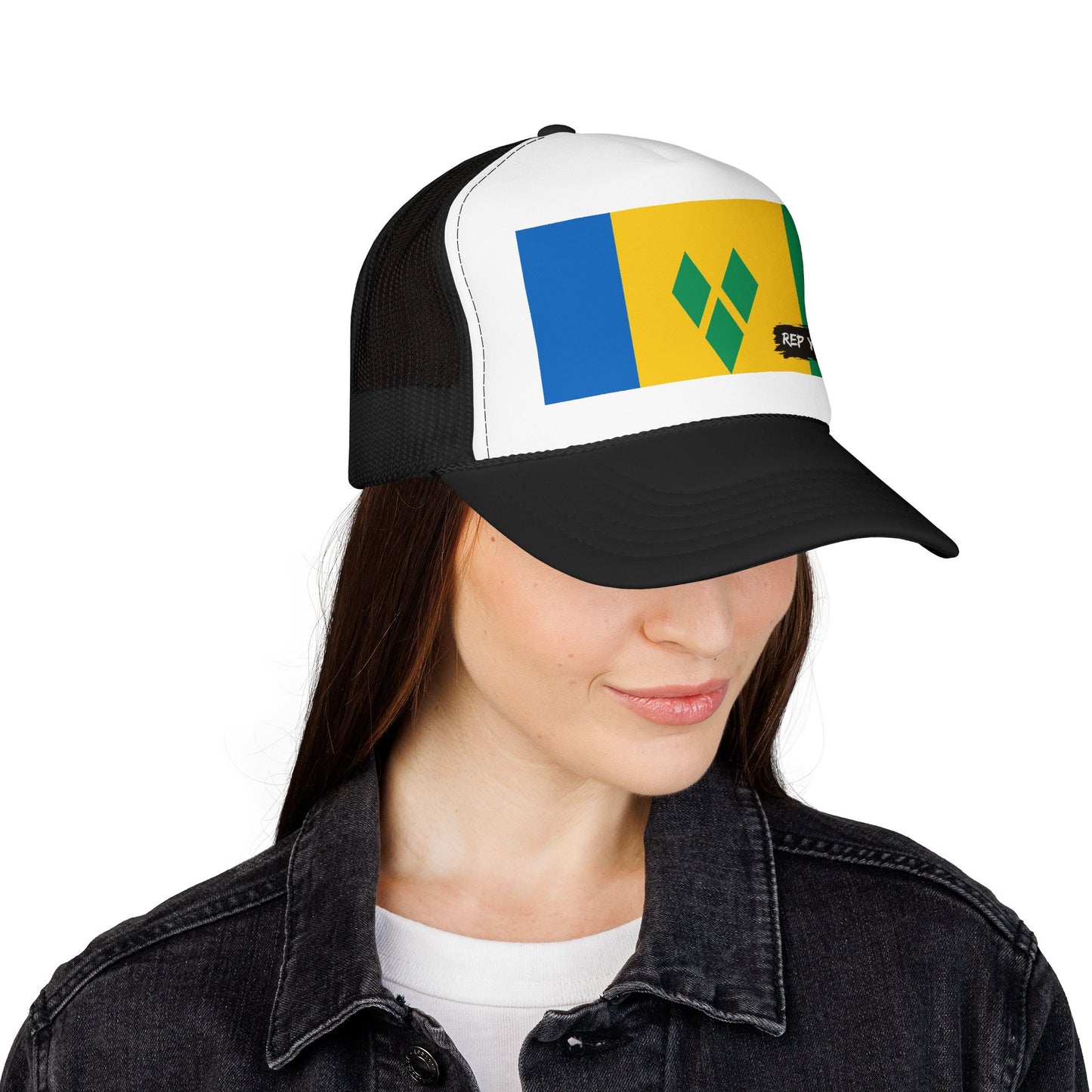 Saint Vincent and the Grenadines Flag Foam Trucker Hat | Vincentian Pride Snapback Cap | Rep Ya Flag