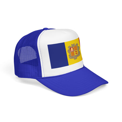 Andorra Flag Foam Trucker Hat | Andorran Pride Snapback Cap | Rep Ya Flag