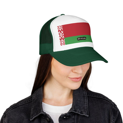 Belarus Flag Foam Trucker Hat | Belarusian Pride Snapback Cap | Rep Ya Flag