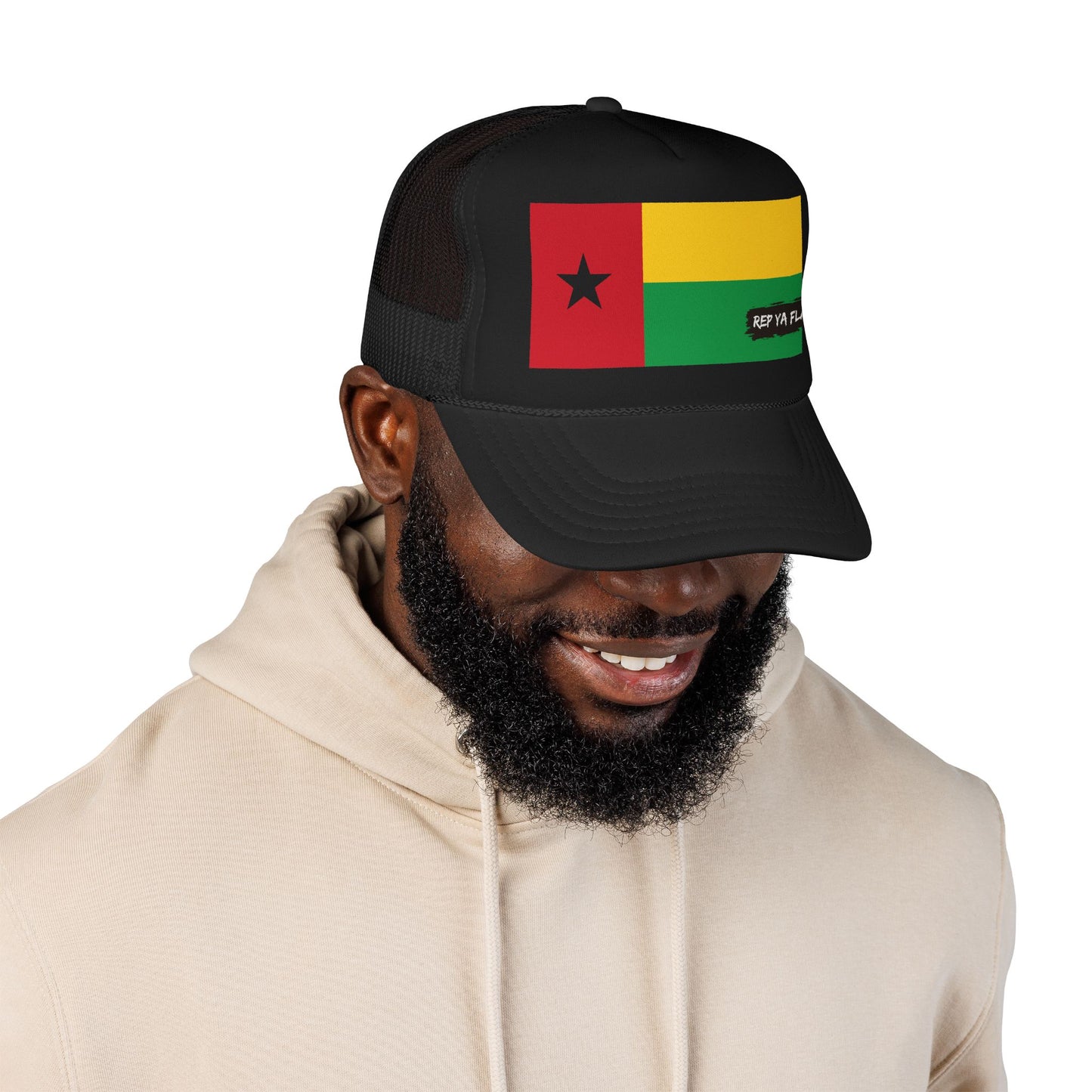 Guinea-Bissau Flag Foam Trucker Hat | Bissau-Guinean Pride Snapback Cap | Rep Ya Flag