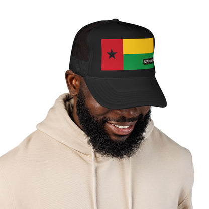 Guinea-Bissau Flag Foam Trucker Hat | Bissau-Guinean Pride Snapback Cap | Rep Ya Flag