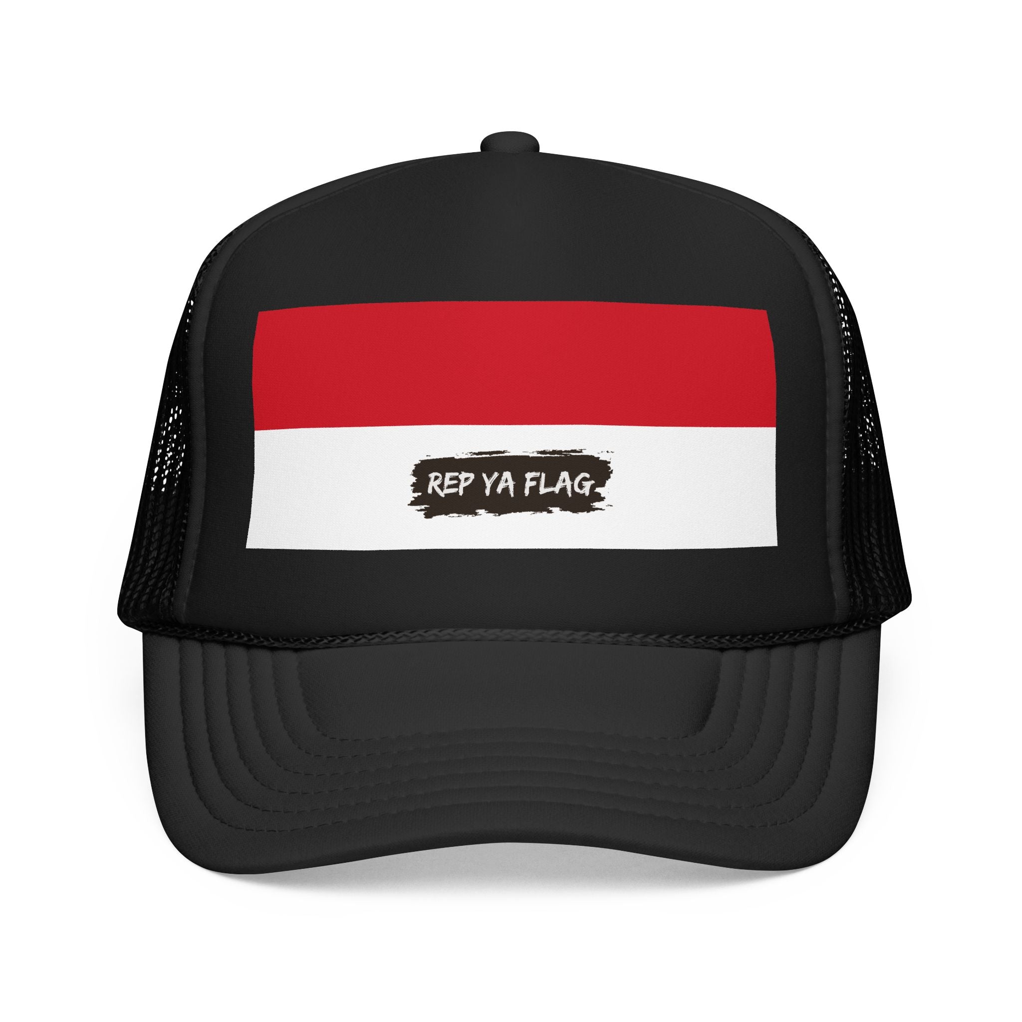 Indonesia Flag Foam Trucker Hat | Indonesian Pride Snapback Cap | Rep Ya Flag