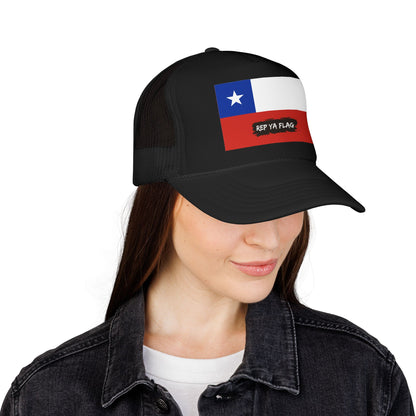 Chile Flag Foam Trucker Hat | Chilean Pride Snapback Cap | Rep Ya Flag