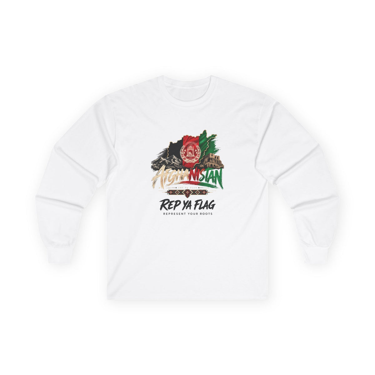 Afghan Pride Long Sleeve Tee — "Rep Ya Flag" Graphic