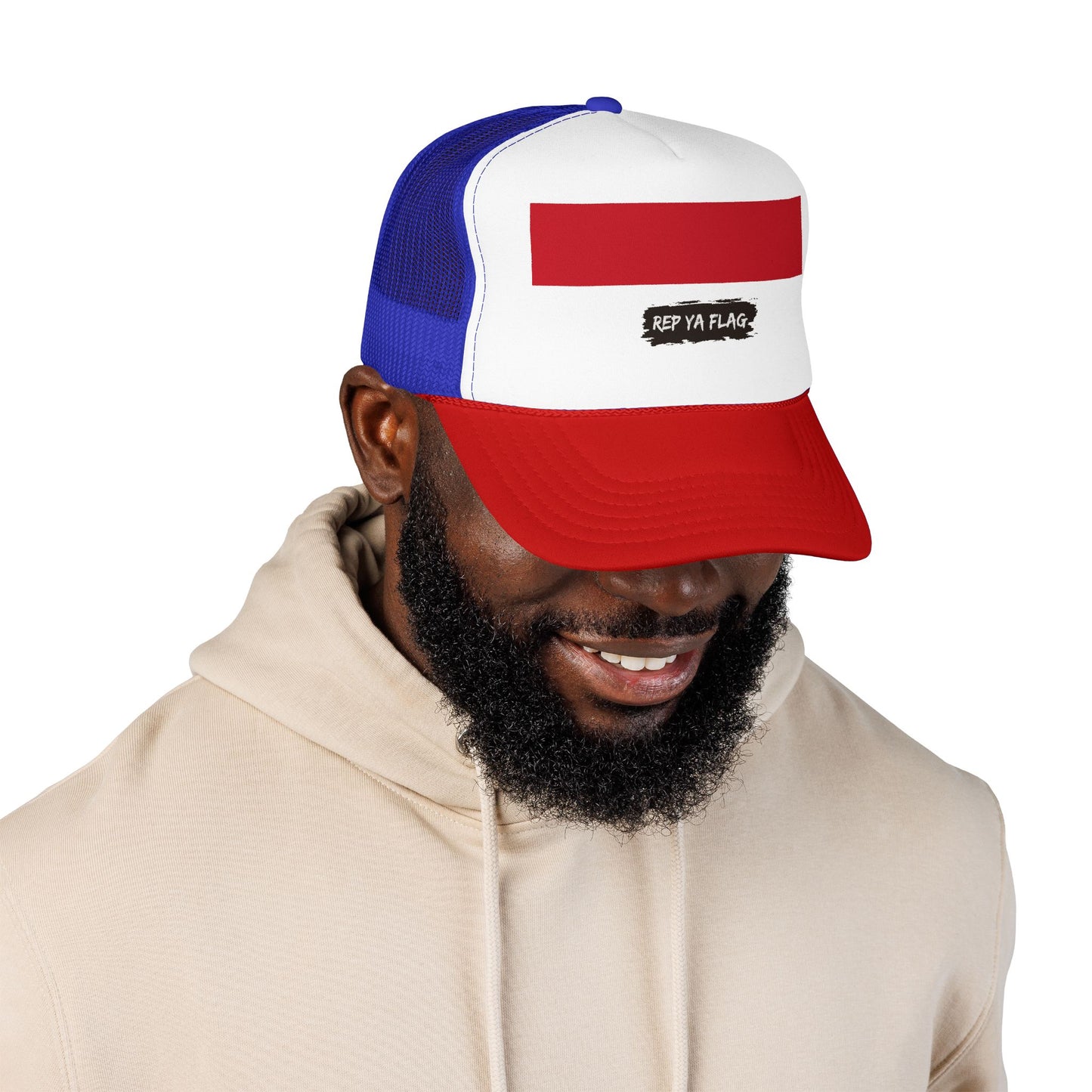 Indonesia Flag Foam Trucker Hat | Indonesian Pride Snapback Cap | Rep Ya Flag