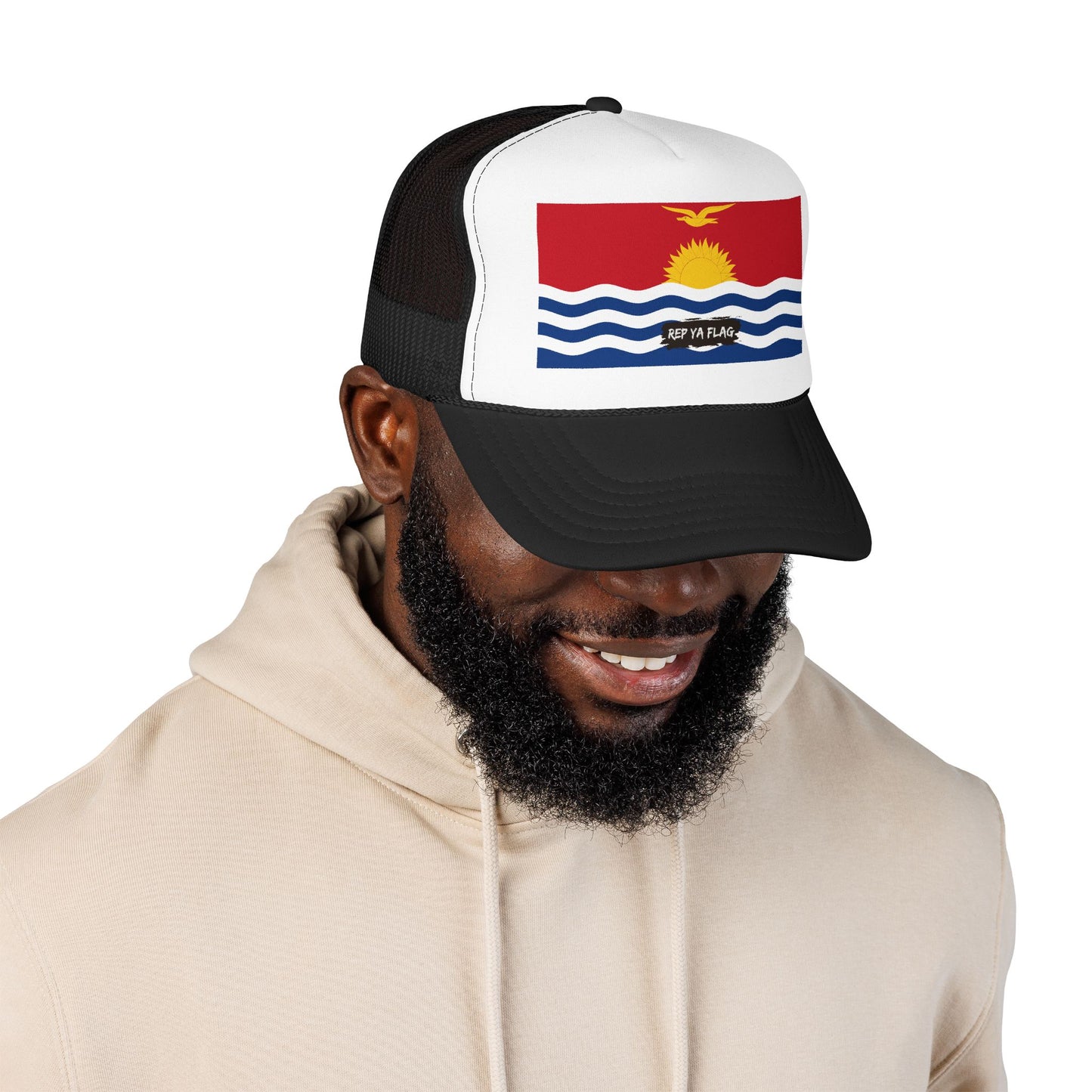 Kiribati Flag Foam Trucker Hat | Kiribati Pride Snapback Cap | Rep Ya Flag