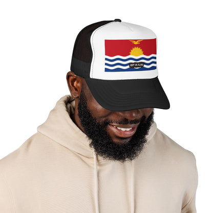Kiribati Flag Foam Trucker Hat | Kiribati Pride Snapback Cap | Rep Ya Flag