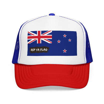 New Zealand Flag Foam Trucker Hat | Kiwi Pride Snapback Cap | Rep Ya Flag