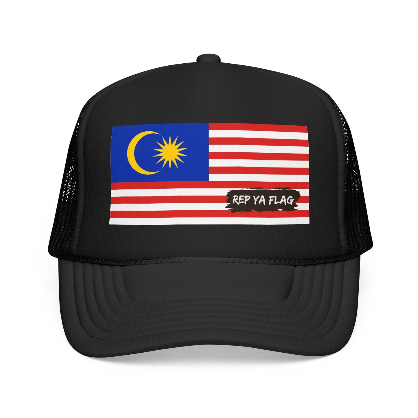 Malaysia Flag Foam Trucker Hat | Malaysian Pride Snapback Cap | Rep Ya Flag