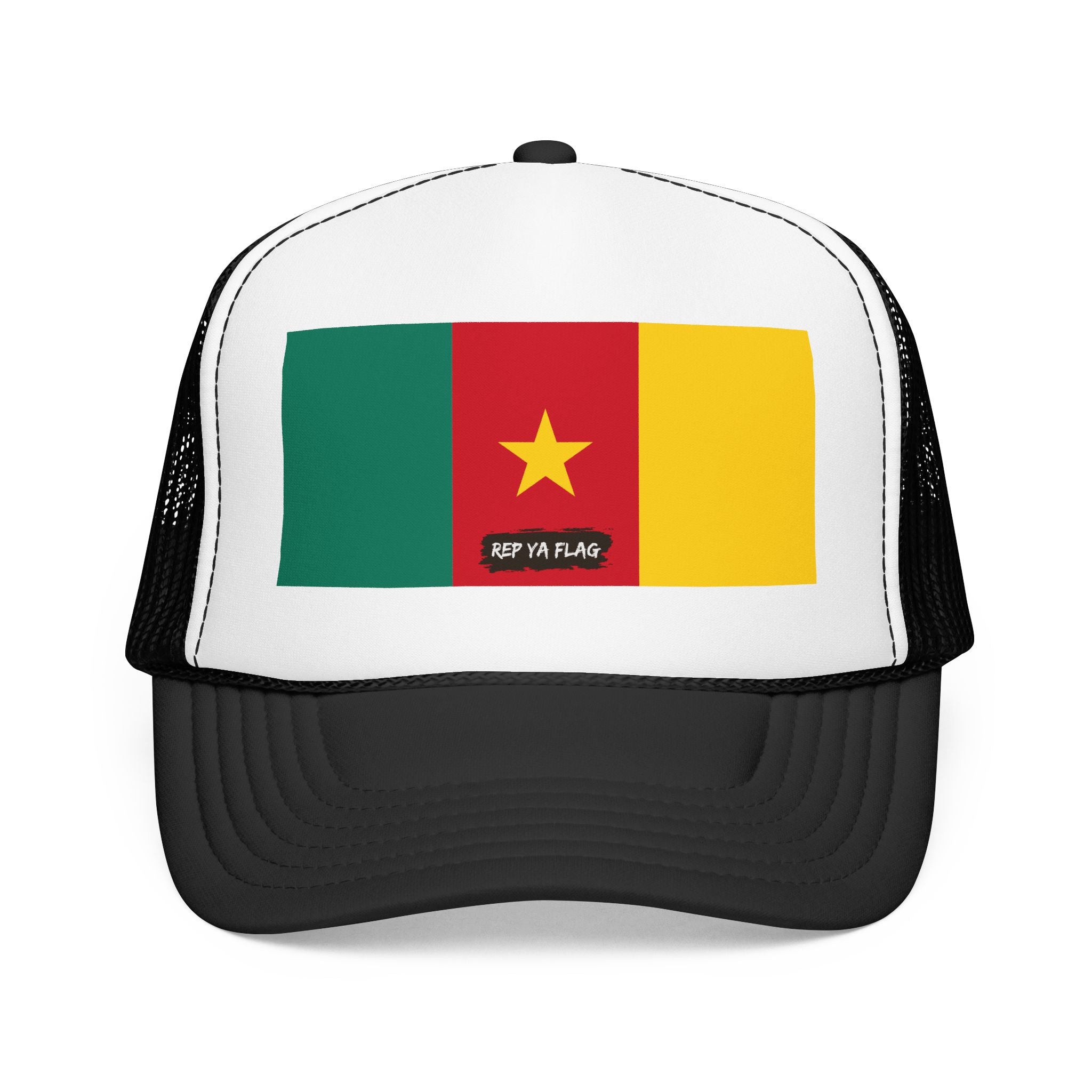 Cameroon Flag Foam Trucker Hat | Cameroonian Pride Snapback Cap | Rep Ya Flag