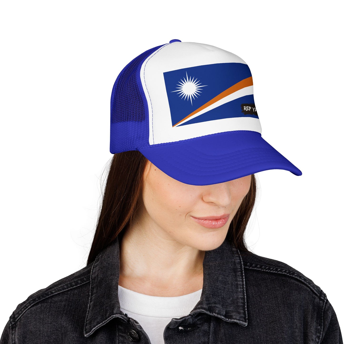 Marshall Islands Flag Foam Trucker Hat | Marshallese Pride Snapback Cap | Rep Ya Flag
