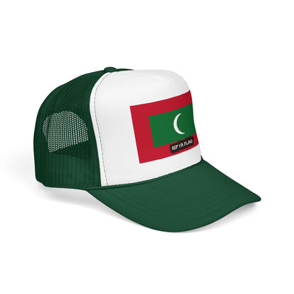 Maldives Flag Foam Trucker Hat | Maldivian Pride Snapback Cap | Rep Ya Flag