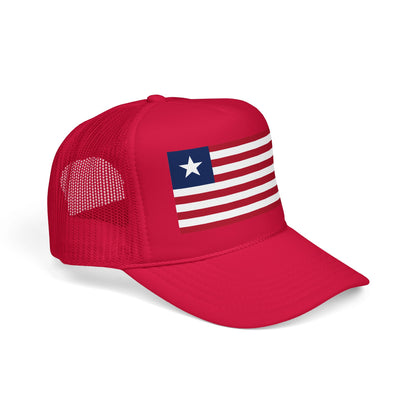 Liberia Flag Foam Trucker Hat | Liberian Pride Snapback Cap | Rep Ya Flag