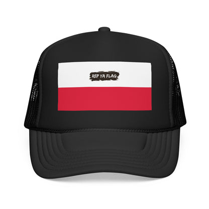 Poland Flag Foam Trucker Hat | Polish Pride Snapback Cap | Rep Ya Flag