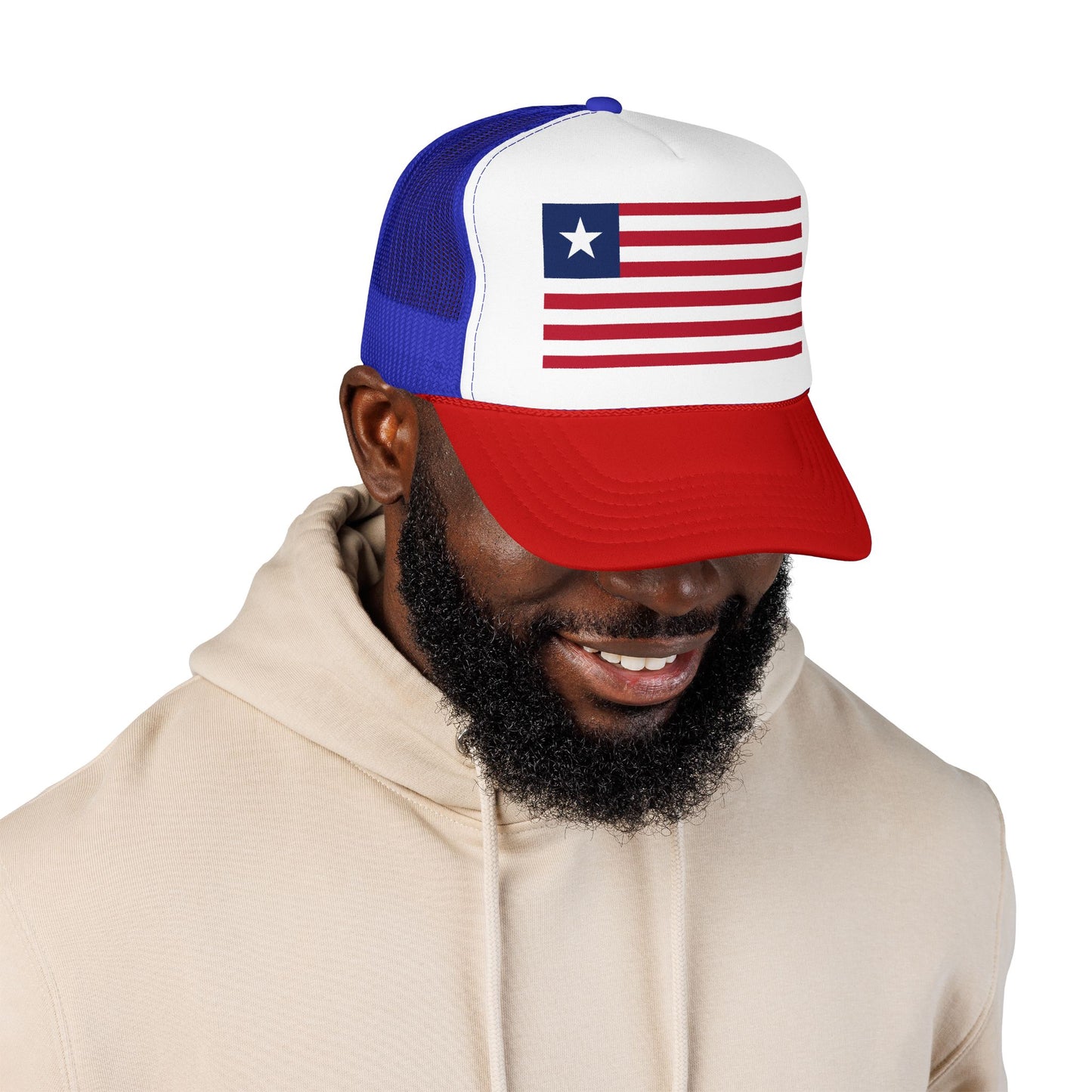Liberia Flag Foam Trucker Hat | Liberian Pride Snapback Cap | Rep Ya Flag