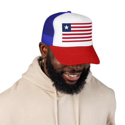 Liberia Flag Foam Trucker Hat | Liberian Pride Snapback Cap | Rep Ya Flag